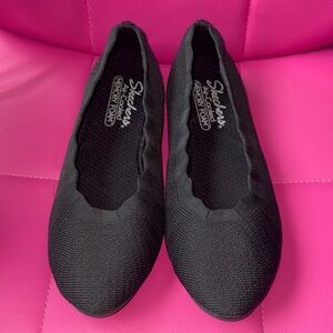 Skechers Women's Cleo 2.0 Love Spell Knit Flats Black Size 7.5